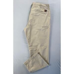 Quiksilver Vintage Flat Front Casual Chino Pants. Perfectly Faded Greige, 38X32